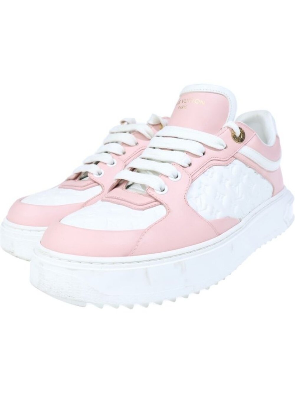 Louis Vuitton Time Out Sneaker Monogram Low Cut Sneakers Pink White - Picture 2 of 6